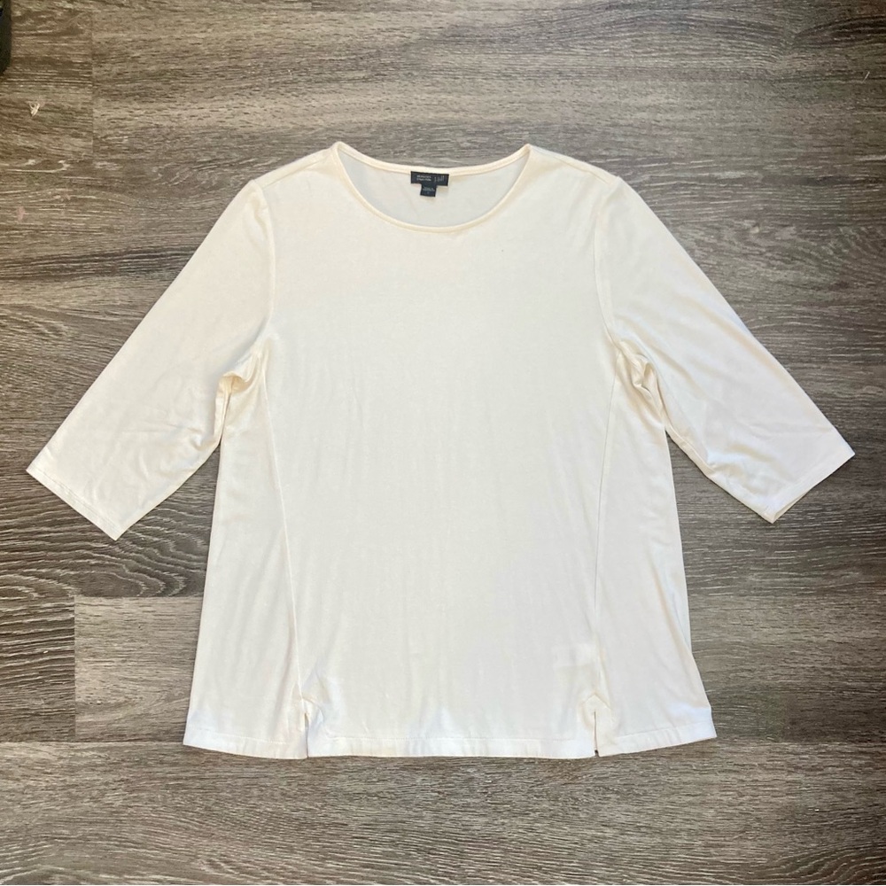 J Jill wherever collection relaxed fit cream top in size small
